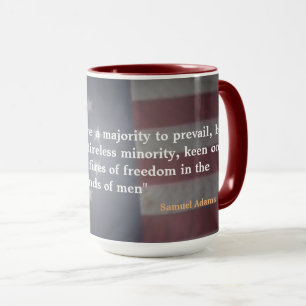 Rustic American Flag With Samuel Adams Quote Mug