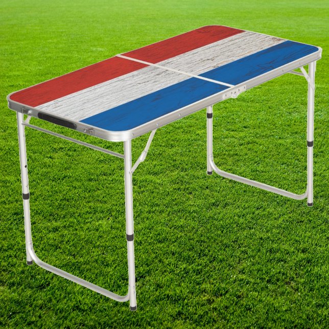 Rustic American Red, White, and Brew Tailgate  Beer Pong Table (Creator Uploaded)