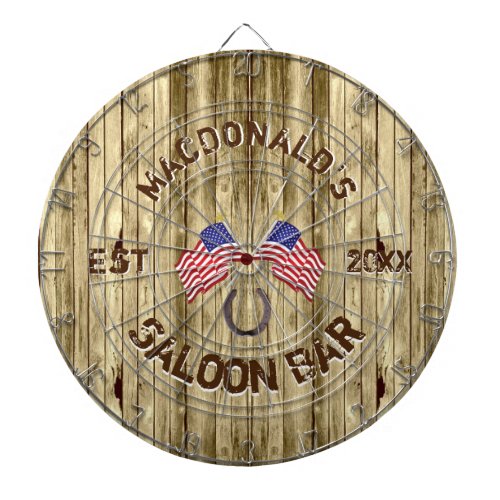 Rustic American saloon bar Dart Board