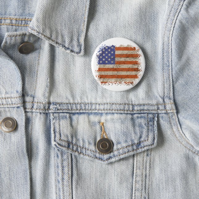 Rustic American USA Flag Pin (In Situ)