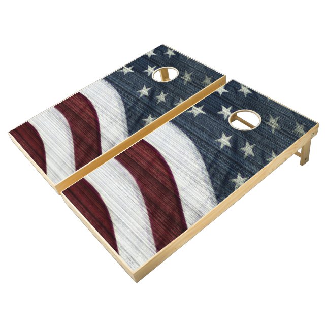 Rustic Americana Cornhole Set (Angled)