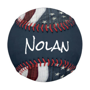 Rustic Americana Custom Name Baseball