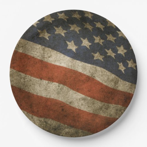 Rustic Americana Flag Independence Freedom MAGA Paper Plates