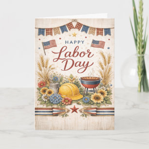 Rustic Americana Happy Labor Day Card