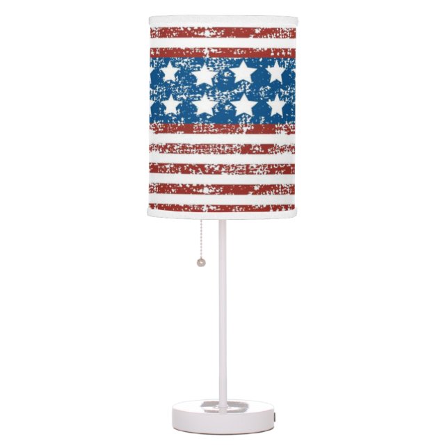Rustic Americana-USA Flag Table Lamp (Right)