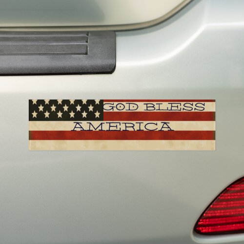 Rustic Americana Vintage American Flag GIFTS Bumper Sticker