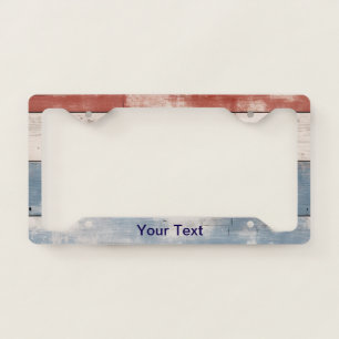 Rustic Americana Wood Plank License Plate Frame