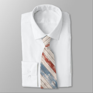 Rustic Americana Wood Plank  Neck Tie