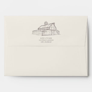 Rustic Amethyst Gray Fall Farm Wedding Envelope