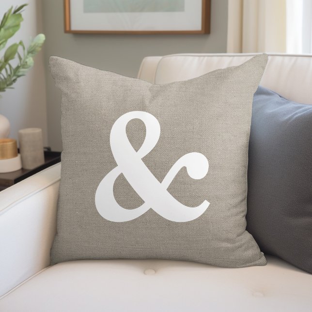 Rustic Ampersand Throw Pillow (Creator Uploaded)