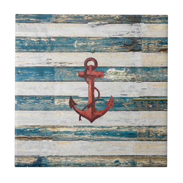 Rustic Anchor Ceramic Tile (Front)