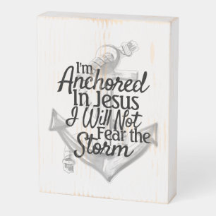 Rustic Anchor Coastal Scripture Christian Wooden Box Sign