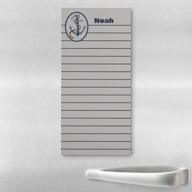 Rustic Anchor Icon Magnetic Notepad (In Situ)