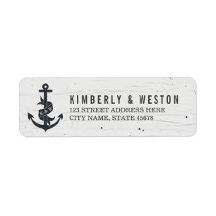 Rustic Anchor Monogram Return Address Labels