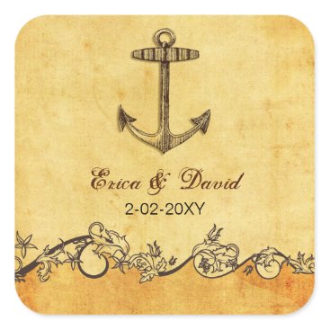 rustic anchor nautical wedding  envelopes seals