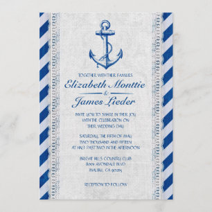 Rustic Anchor Nautical Wedding Invitations