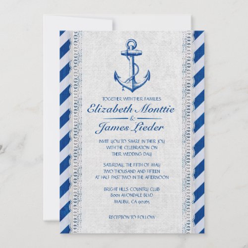 Rustic Anchor Nautical Wedding Invitations
