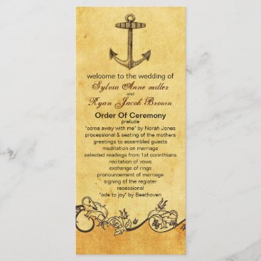 rustic anchor nautical wedding program