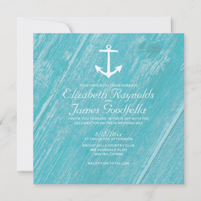 Rustic Anchor Wedding Invitations (Front)