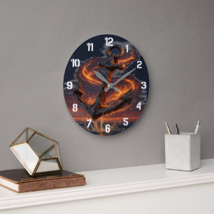 Rustic Anchor with Fire Light – Nautical Sea Lover Large Clock