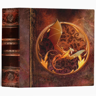 Rustic Ancient Tome Faux Brown Leather Dragon Binder