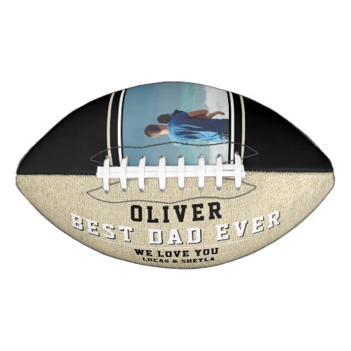 Rustic and Black Best Dad Ever Fathers Day Photo Football