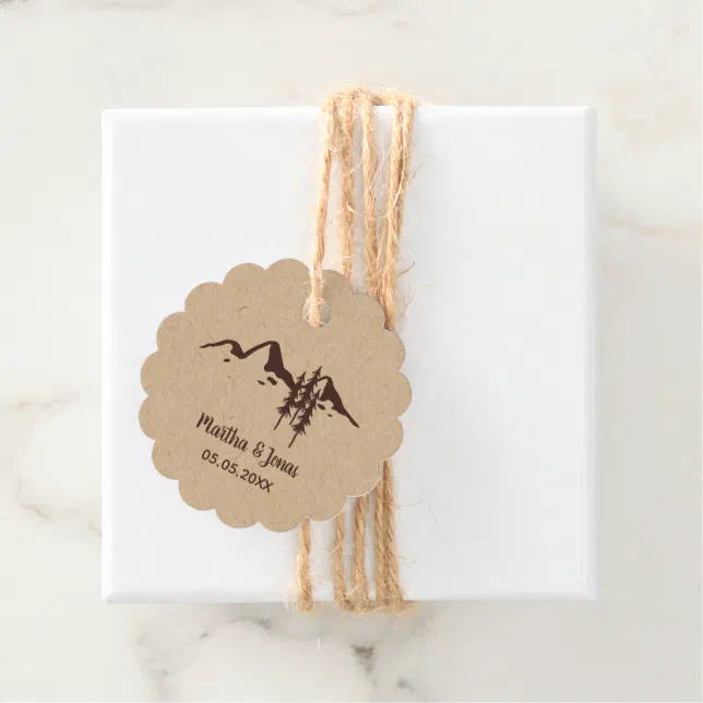 Rustic and Chic Landscape with Mountains Design Favor Tags | Zazzle