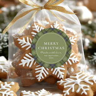 Rustic and Classic Christmas Made With Love Round Sticker