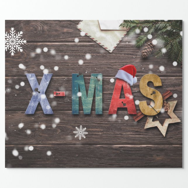Rustic and Fun X-Mas Wrapping Paper (Flat)