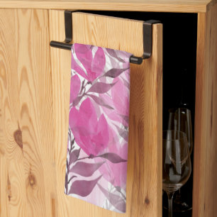 Rustic And Pink Magnolia Watercolor Kitchen Towel