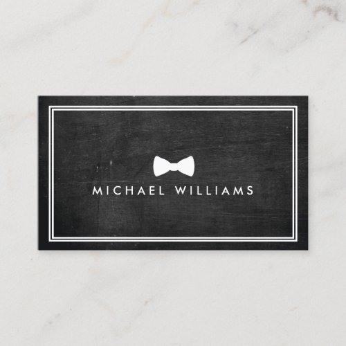 Rustic and Refined Mens Classic Bow Tie Logo Business Card