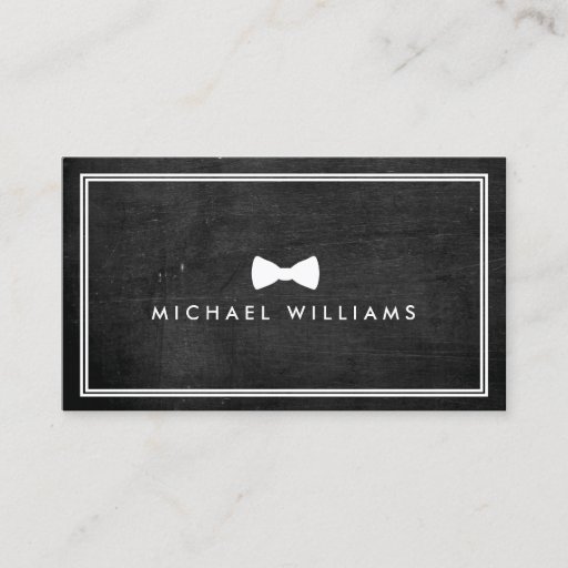 Customizable Rustic and Refined Men's Classic Bow Tie Logo Business Card Template
