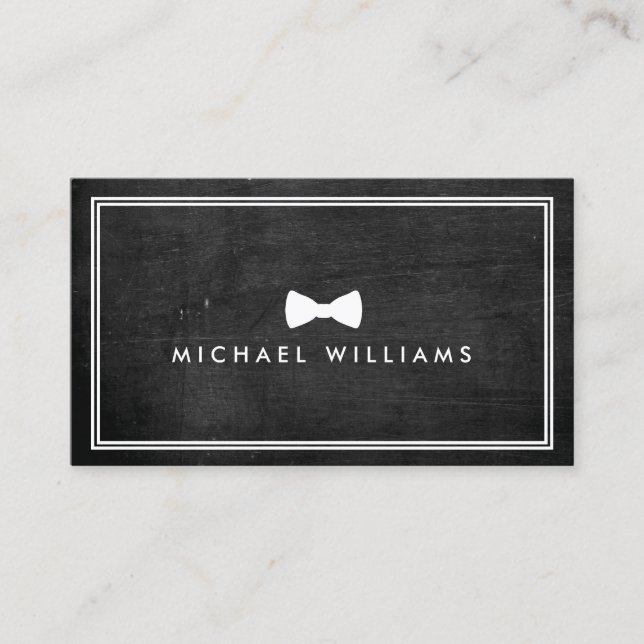 Rustic and Refined Men's Classic Bow Tie Logo Business Card (Front)