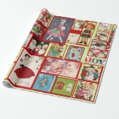 Rustic and Retro Advent Calendar Wrapping Paper (Unrolled)