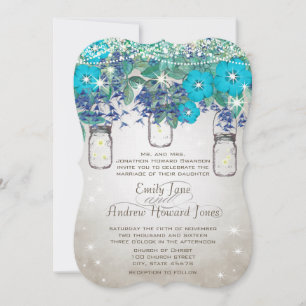 Rustic and Romantic Mason Jar Under the Stars Invitation