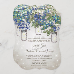 Rustic and Romantic Mason Jar Under the Stars Invitation