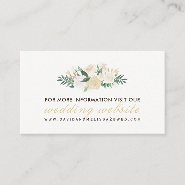 Rustic and Romantic Woodland Wedding Website Cards (Front)
