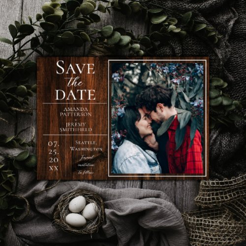 Rustic and Simple Photo Save the Date