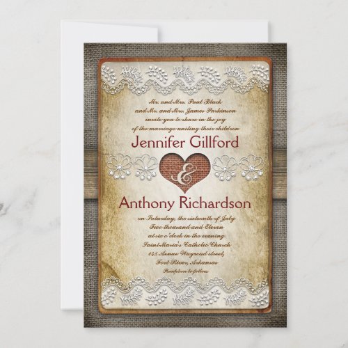 rustic and vintage wedding invitations