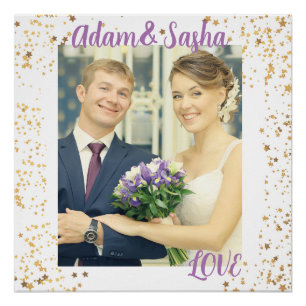 Rustic and white personalized photography wedding poster