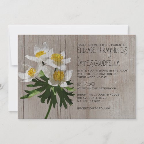 Rustic Anemone Wedding Invitations