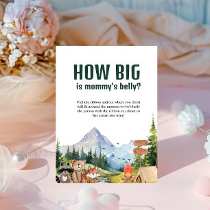 Rustic Animal how big is her bellybaby shower sign