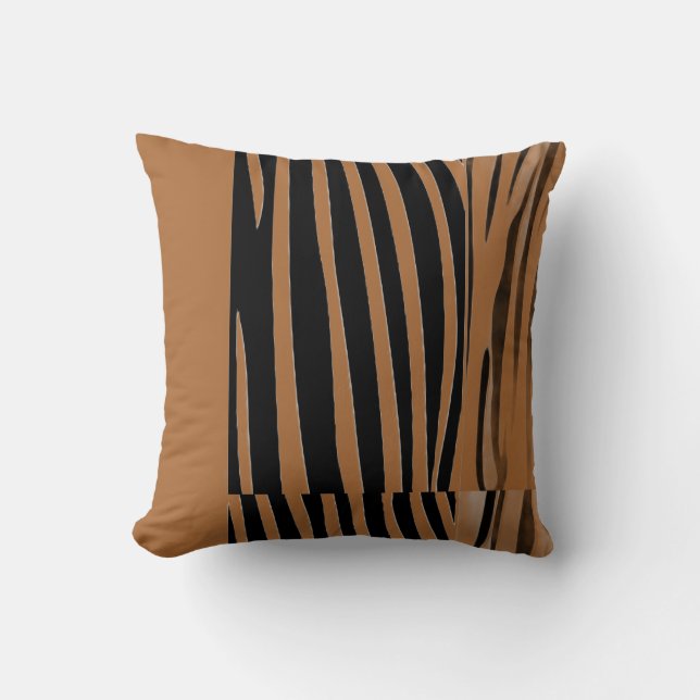 Rustic Animal  Patchwork Zebra Stripe Pillow (Front)
