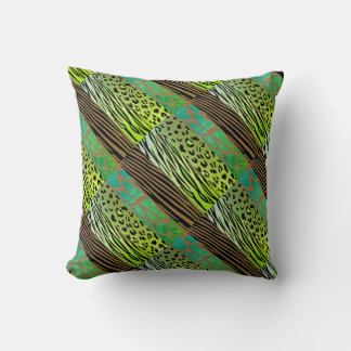 Rustic Animal  Patchwork Zebra Stripe Pillow