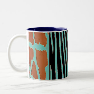 Rustic Animal Printed Zebra Stripe Pillow Two-Tone Coffee Mug