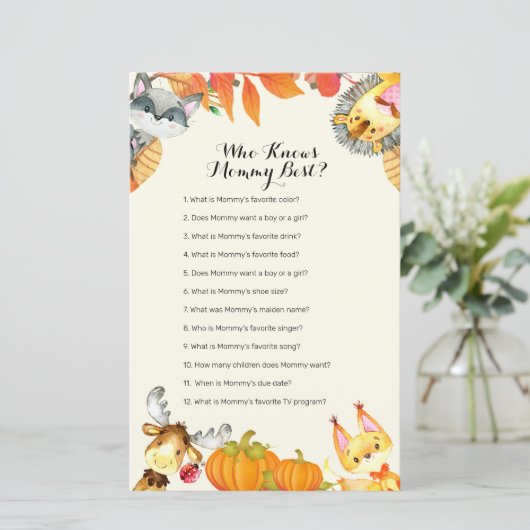 Rustic Animal Pumpkin Who Knows Mommy Best Game (Standing Front)