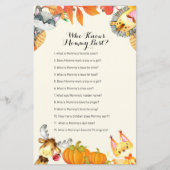 Rustic Animal Pumpkin Who Knows Mommy Best Game (Front)