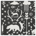 Rustic Animal Track Bear Deer Fox Woodland Pattern Fabric