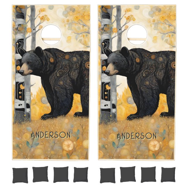 Rustic Animals Black Bear  Cornhole Set (Set)