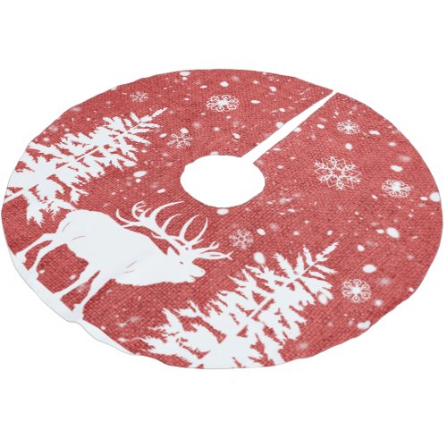 Rustic Animals in Burlap Brushed Polyester Tree Skirt